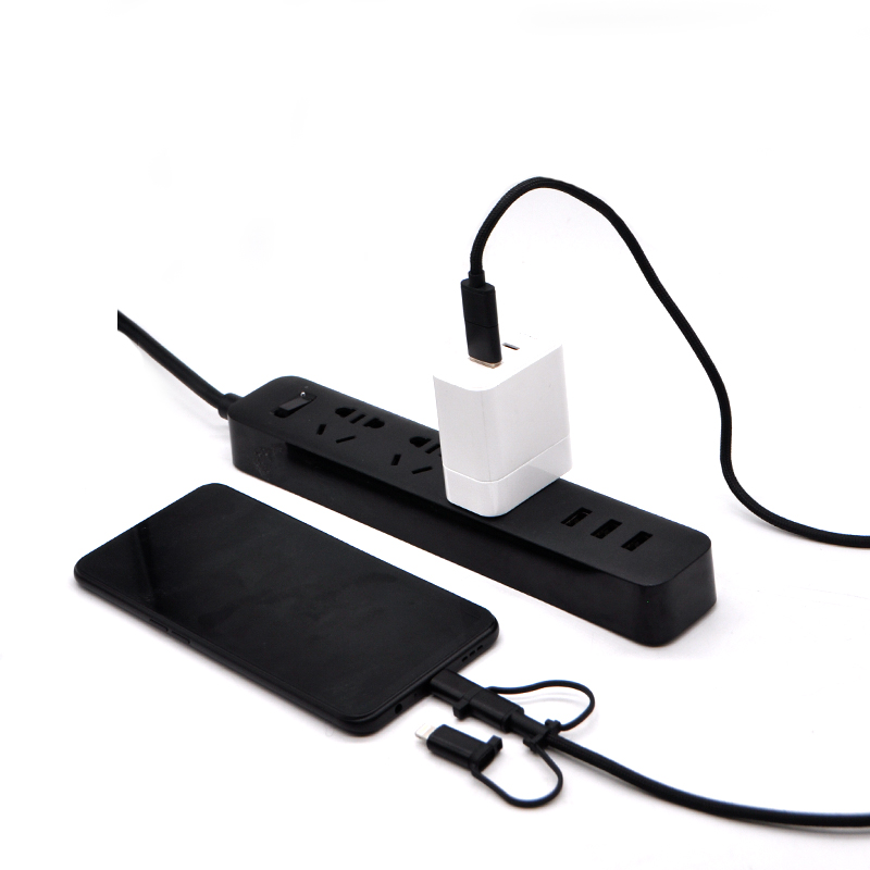 Nouveau 5 en 1 Nylon Tressé Super Multi USB rapide Câbles de charge Protocoles complets de charge pour tous les modèles de téléphone