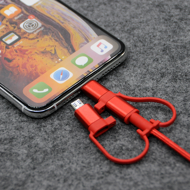 Gun design rack 3 en 1 micro USB TypeC câble de recharge USB éclair